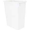 35-Quart Plastic Waste Container White.                    