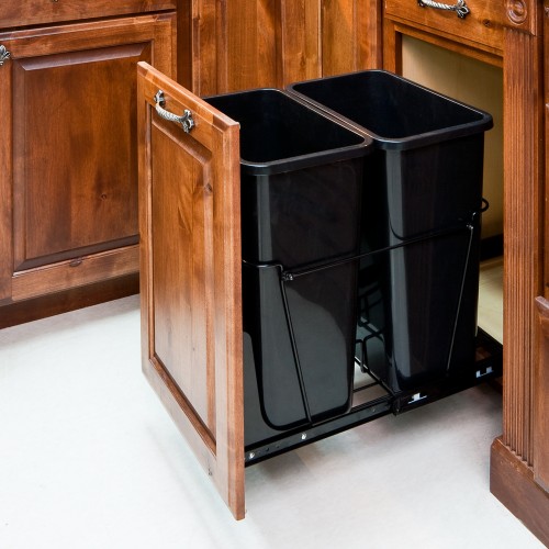 35-Quart Double Pullout Waste Container System.             