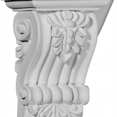 4 1/8W x 3D x 5 3/4H Leandros Fluted Leaf Corbel
