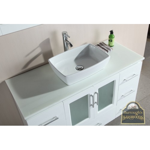 Stanton 48" Single Sink Vanity Set with Vessel Sink in White