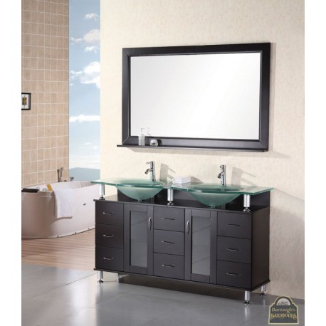 Huntington 60" Double Sink Vanity Set in Espresso