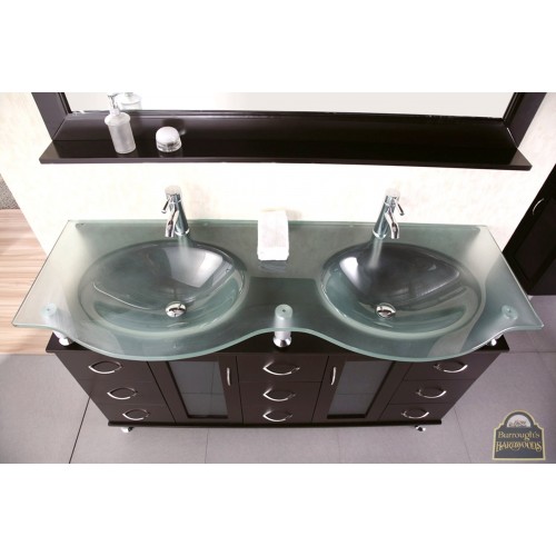 Huntington 60" Double Sink Vanity Set in Espresso