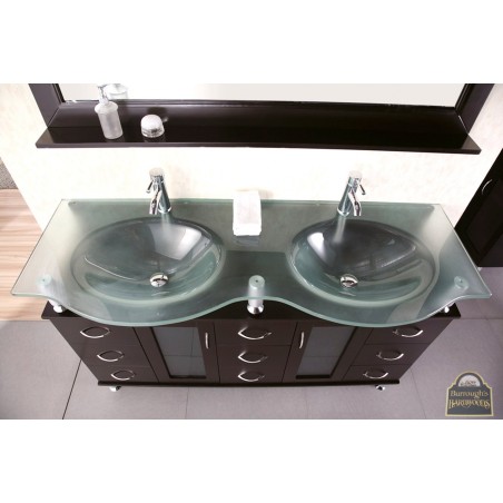 Huntington 60" Double Sink Vanity Set in Espresso