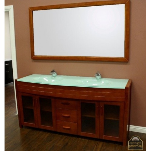 Waterfall 72" Double Sink Vanity Set in Honey Oak