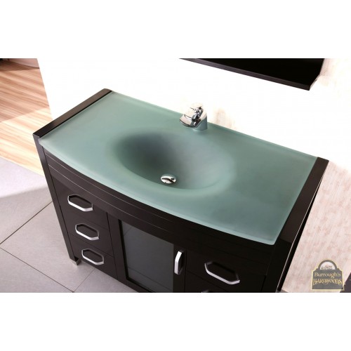 Waterfall 48" Single Sink Vanity Set w/ Glass Top