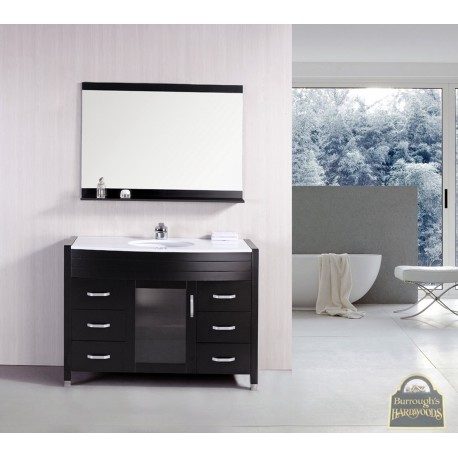 Waterfall 48" Single Sink Vanity Set w/ White Top