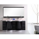 Jade 72" Double Sink Vanity Set in Espresso w/ Travertine Top