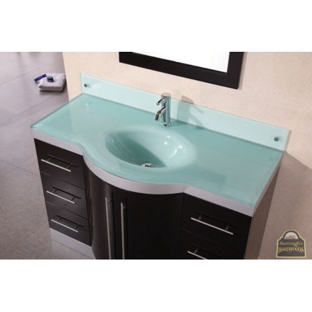 Jade 48" Single Sink Vanity Set in Espresso w/ Glass Top