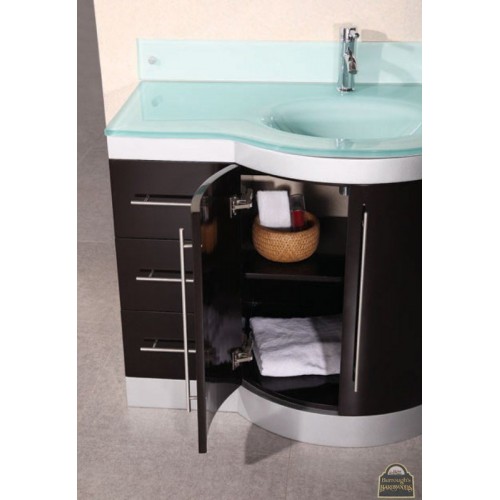 Jade 48" Single Sink Vanity Set in Espresso w/ Glass Top