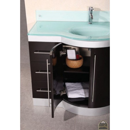 Jade 48" Single Sink Vanity Set in Espresso w/ Glass Top