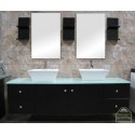Portland 61" Double Sink - Wall Mount Vanity Set in Espresso
