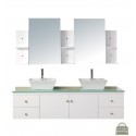 Portland 72" Double Sink - Wall Mount Vanity Set in White