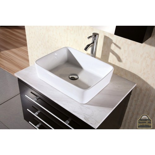 Portland 30" Single Sink - Wall Mount Vanity Set in Espresso