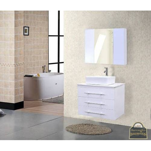 Portland 30" Single Sink - Wall Mount Vanity Set in White