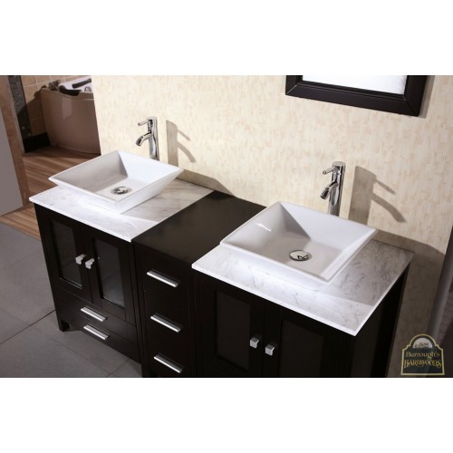 Arlington 61" Double Sink Vanity Set in Espresso