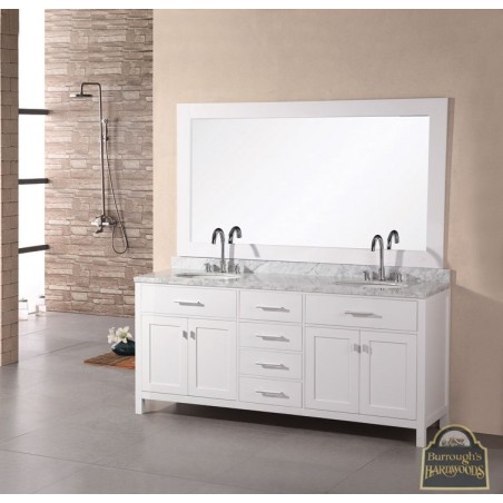 London 61” Double Sink Vanity Set in White