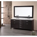 London 72" Double Sink Vanity Set in Espresso