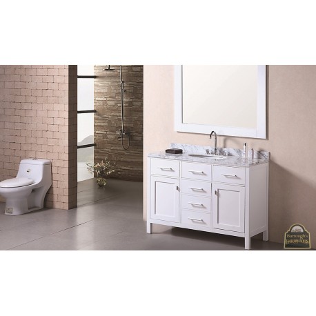 London 48" Single Sink Vanity Set in White