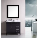 London 36" Single Sink Vanity Set in Espresso with Drawers on the Right