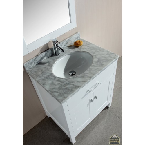 London 30" Single Sink Vanity Set in White