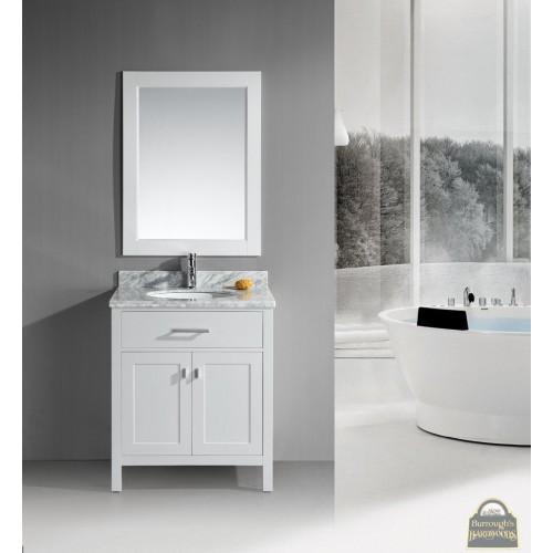 London 30" Single Sink Vanity Set in White