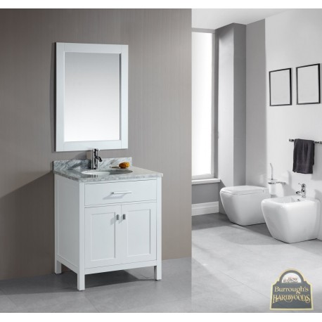 London 30" Single Sink Vanity Set in White