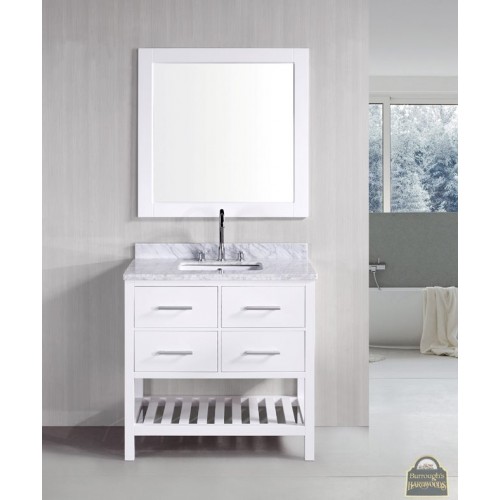 London 36" Single Sink Vanity Set in White