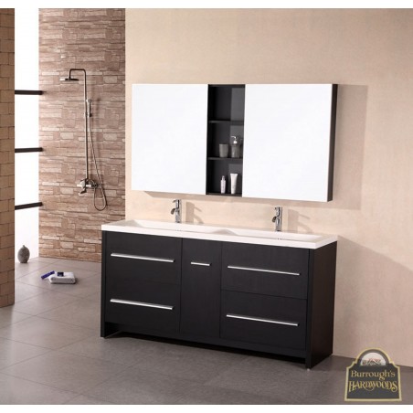 Perfecta 63” Double Sink Vanity Set in Espresso