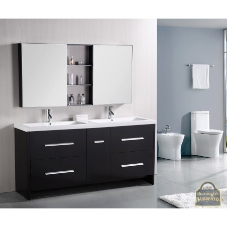 Perfecta 72' Double Sink Vanity Set in Espresso