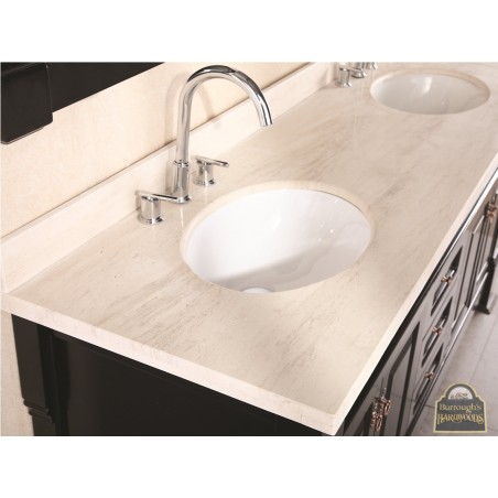 Marcos 72" Double Sink Vanity Set with Travertine Stone Countertop in Espresso