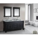 Marcos 72" Double Sink Vanity Set with Carrara White Marble Countertop in Espresso