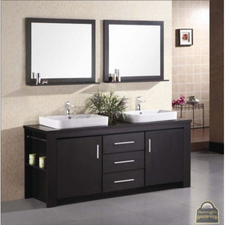 Washington 72" Double Sink Vanity Set in Espresso