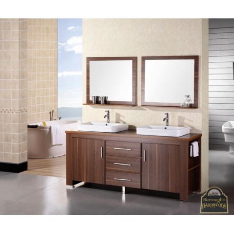 Washington 72" Double Sink Vanity Set in Espresso