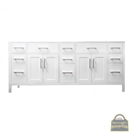 London 78" Double Sink  Vanity Set in White