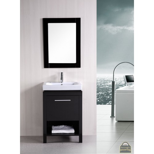 New York 24" Single Sink Vanity Set in Espresso