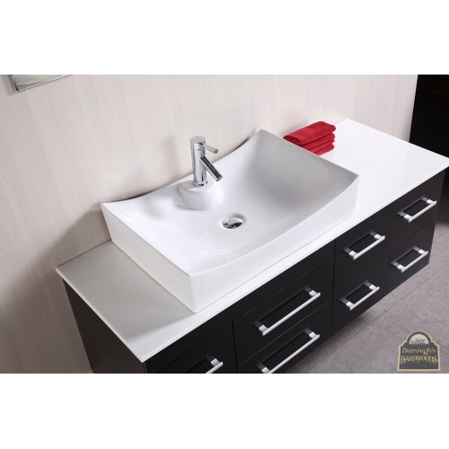 Springfield 53" Single Sink - Wall Mount Vanity Set in Espresso