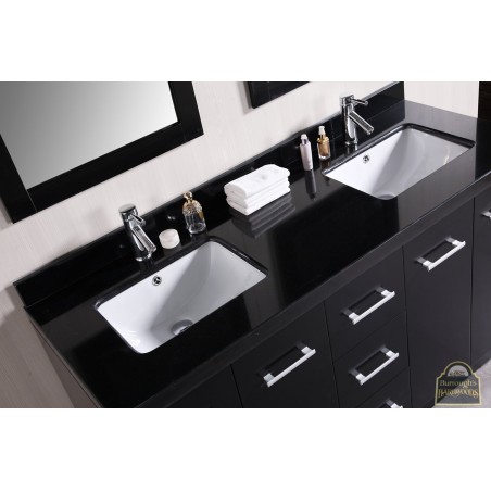 Cosmo 60" Double Sink Vanity Set in Espresso