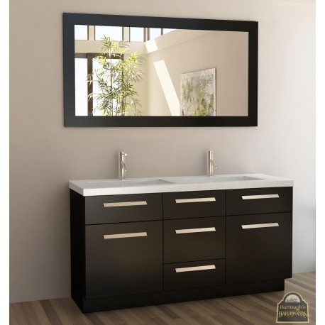 Moscony 60" Double Sink Vanity Set in Espresso