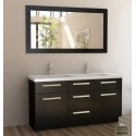 Moscony 60" Double Sink Vanity Set in Espresso