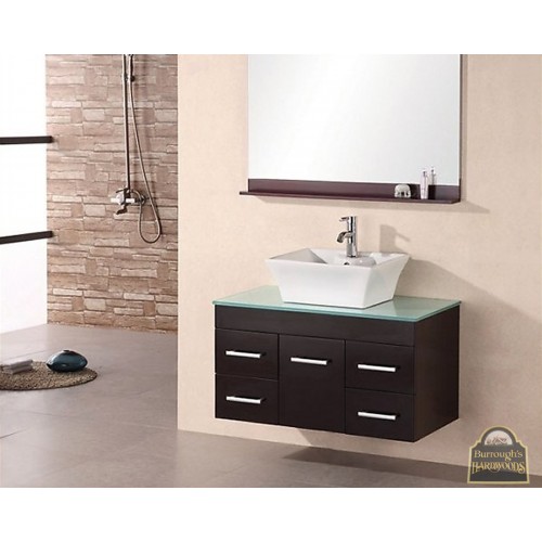 Madrid 36" Single Sink - Wall Mount Vanity Set in Espresso