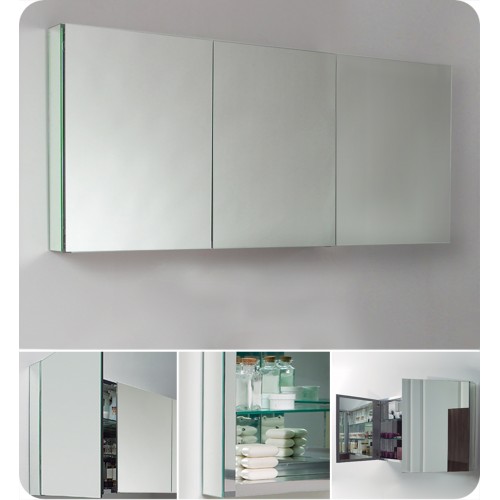 Fresca 60" Wide Bathroom Medicine Cabinet w/ Mirrors