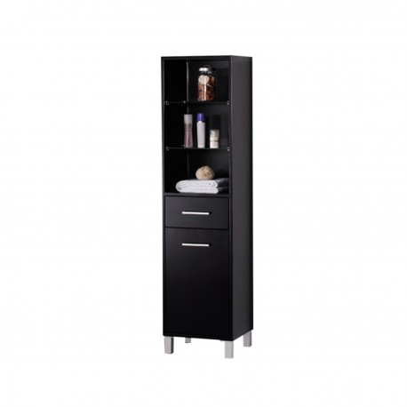 Fresca Espresso Bathroom Linen Side Cabinet w/ 3 Open Shelves