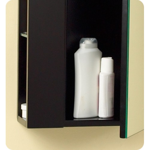 Fresca Espresso Bathroom Linen Side Cabinet w/ Large Mirror Door