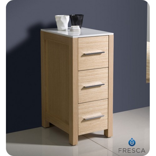 Fresca Torino 12" Light Oak Bathroom Linen Side Cabinet