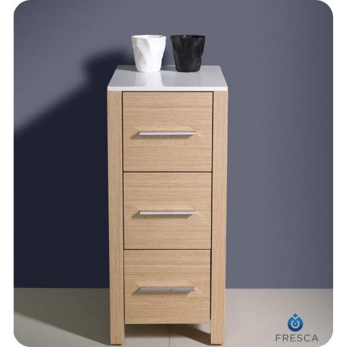 Fresca Torino 12" Light Oak Bathroom Linen Side Cabinet