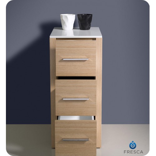 Fresca Torino 12" Light Oak Bathroom Linen Side Cabinet