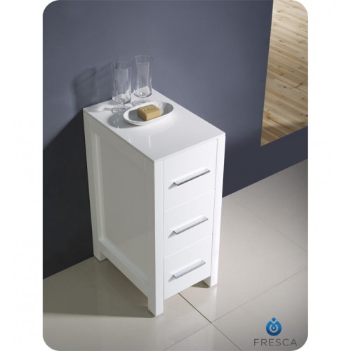 Fresca Torino 12" White Bathroom Linen Side Cabinet