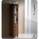 Fresca Torino Walnut Brown Tall Bathroom Linen Side Cabinet