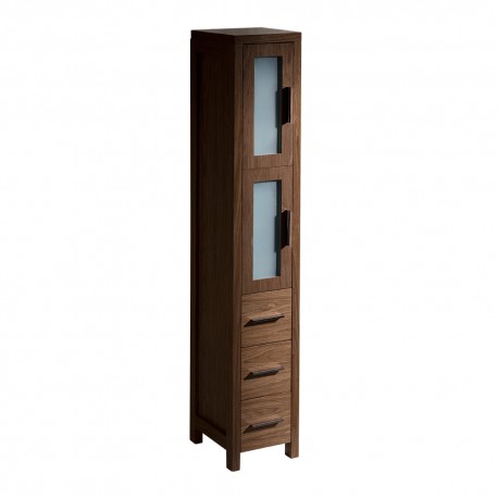 Fresca Torino Walnut Brown Tall Bathroom Linen Side Cabinet