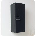 Fresca Black Bathroom Linen Side Cabinet w/ 2 Storage Areas